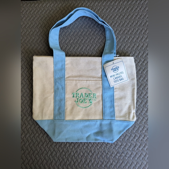 Trader Joe's Mini Canvas Tote Bag - Picture 1 of 2